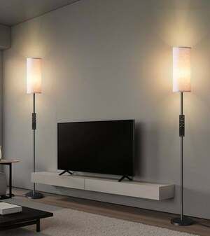 2 Pack Dimmable Floor Lamps With Remote And Foot Switch